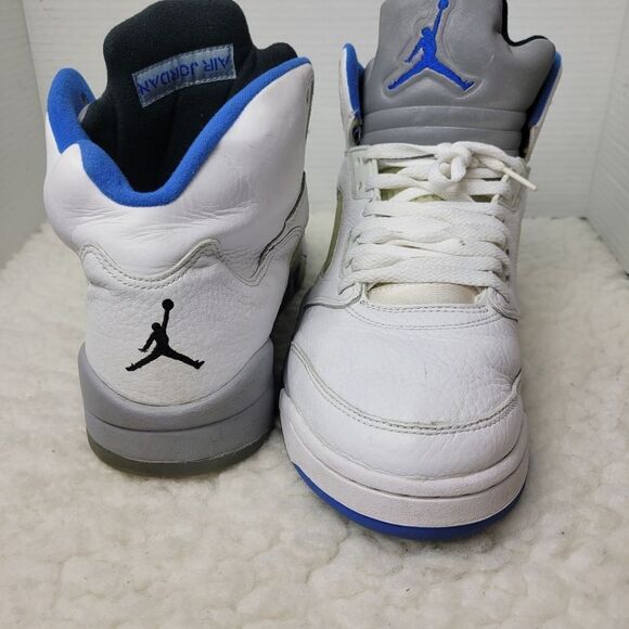 Nike Air Jordan Retro 5 Men's Size 12.5 White Hyper Royal Stealth DD0587 140 - Picture 6 of 12
